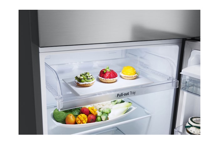 LG Nevera VT32KPY productos dentro acercamiento