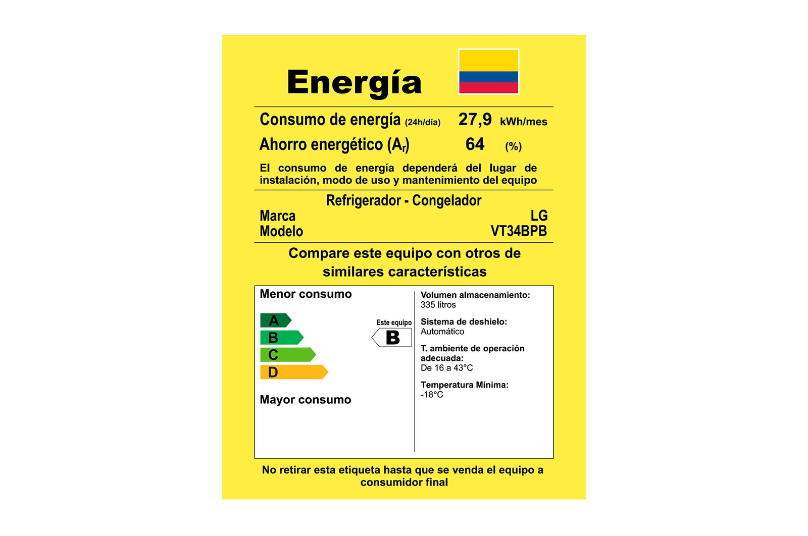 Detalle de la etiqueta energética