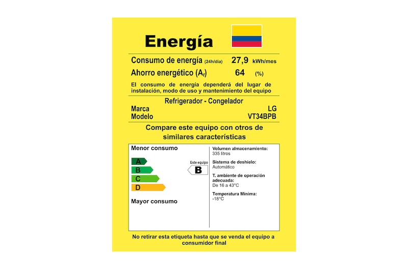 Detalle de la etiqueta energética