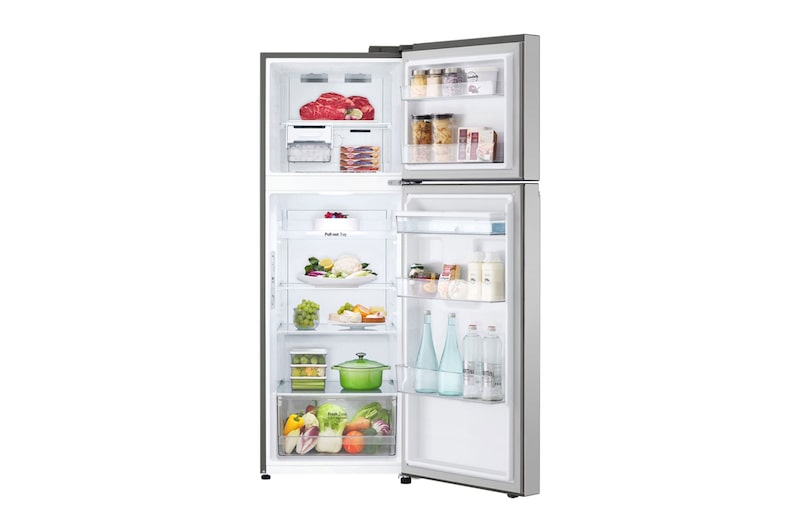 LG Nevera VT34WGPX abierta con productos dentro