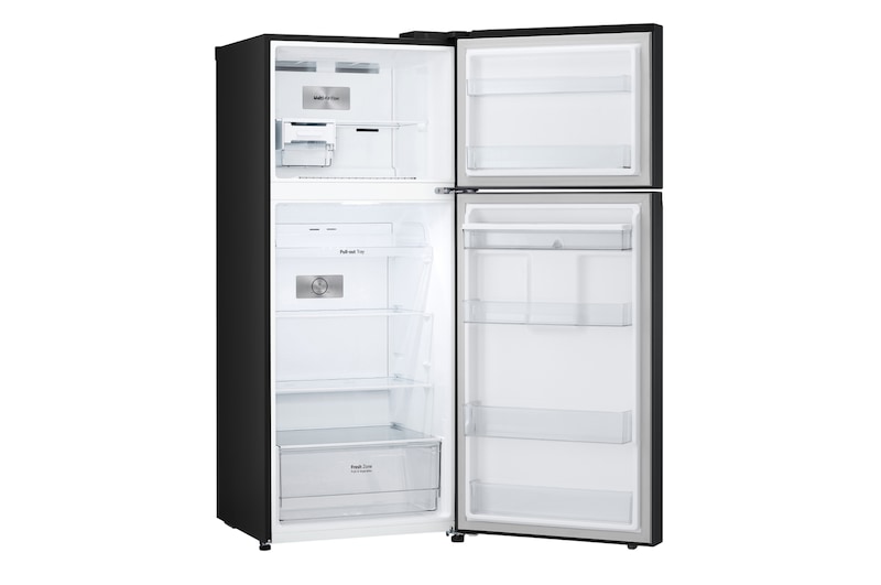 Vista de perfil puerta abierta Nevera LG VT38KPM
