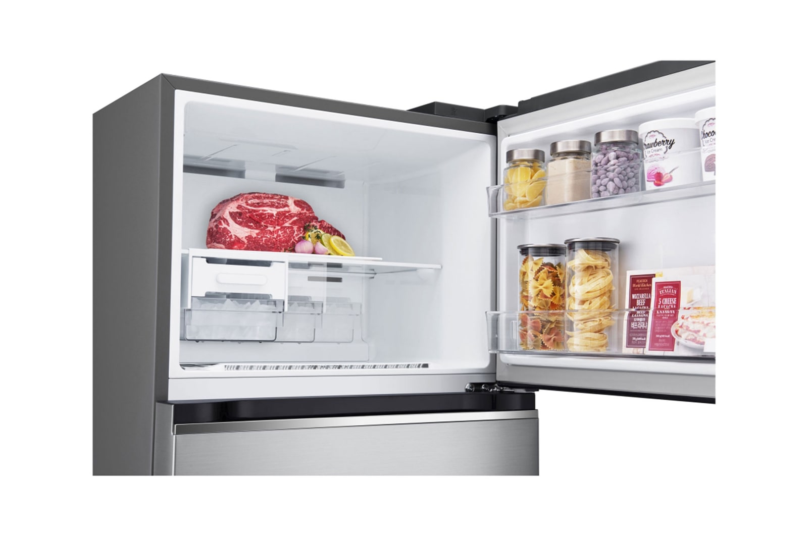 Nevera LG VT38WGPX vista congelador almacenamiento productos