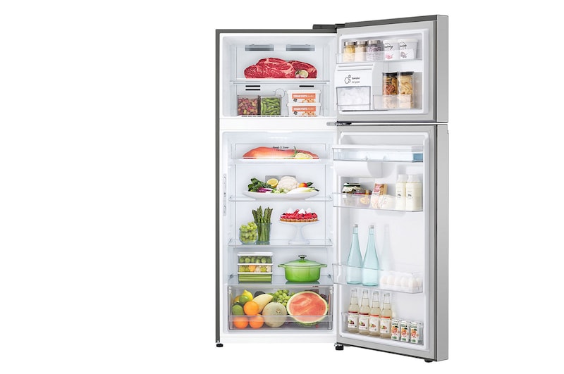 LG Nevera LG Top Freezer, ThinQ, Smart Inverter+™ Platinum Silver3  Auto Ice Maker, Capacidad Total Almacenamiento 395 Litros, VT40AGPX