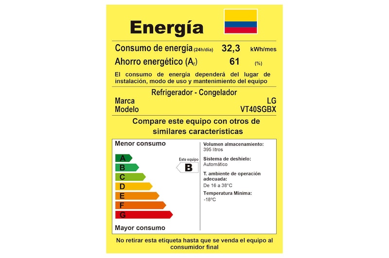 LG Nevera LG Top Freezer, Smart Inverter+™, ThinQ, Black VCM, Capacidad Total Almacenamiento 395 Litros, VT40SGBX