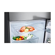 Freezer view with food