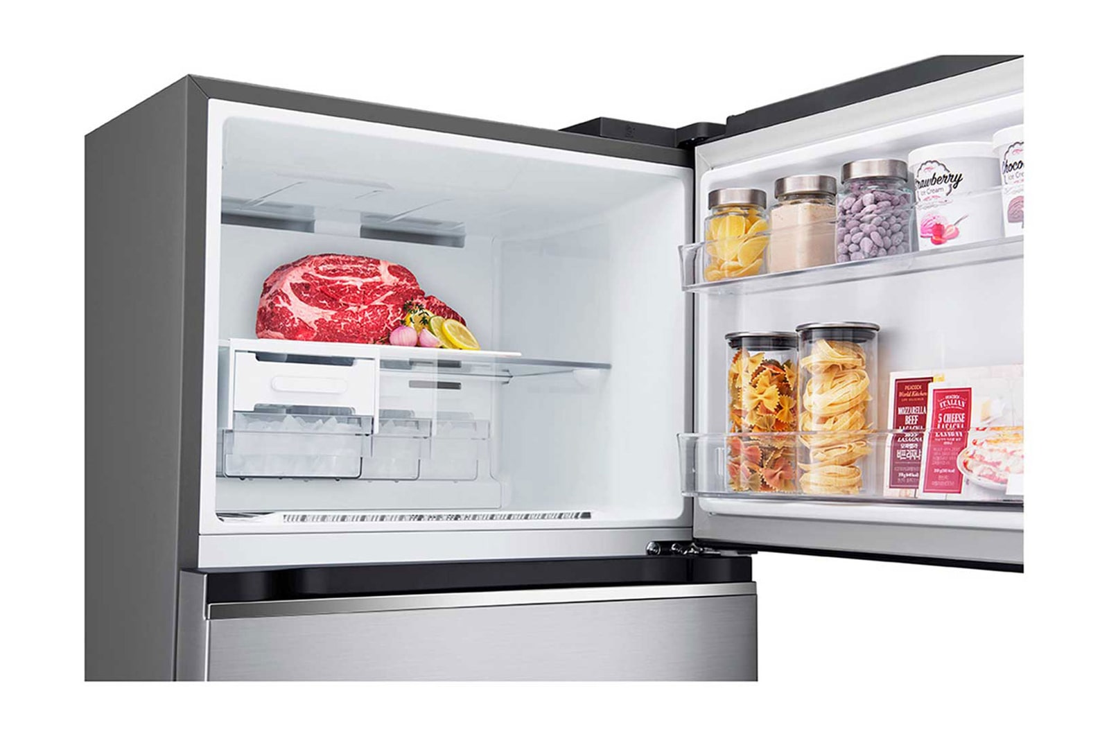 LG Nevera VT40SPYC congelador puertas abiertas