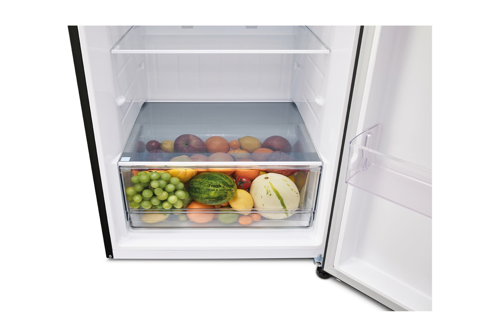 bottom drawer view with food