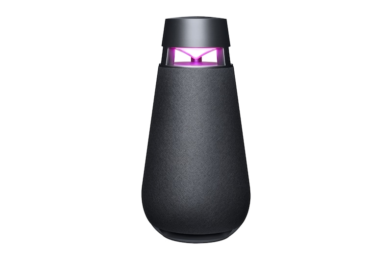 LG XBOOM360 XO3 Altavoz Bluetooth inalámbrico portátil con sonido omnidireccional 360˚ e iluminación ambiental, XO3QBK