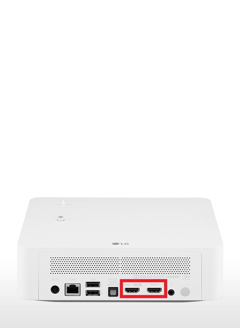 Imagenes de la vista trasera del projector, más puertos para más posibilidades