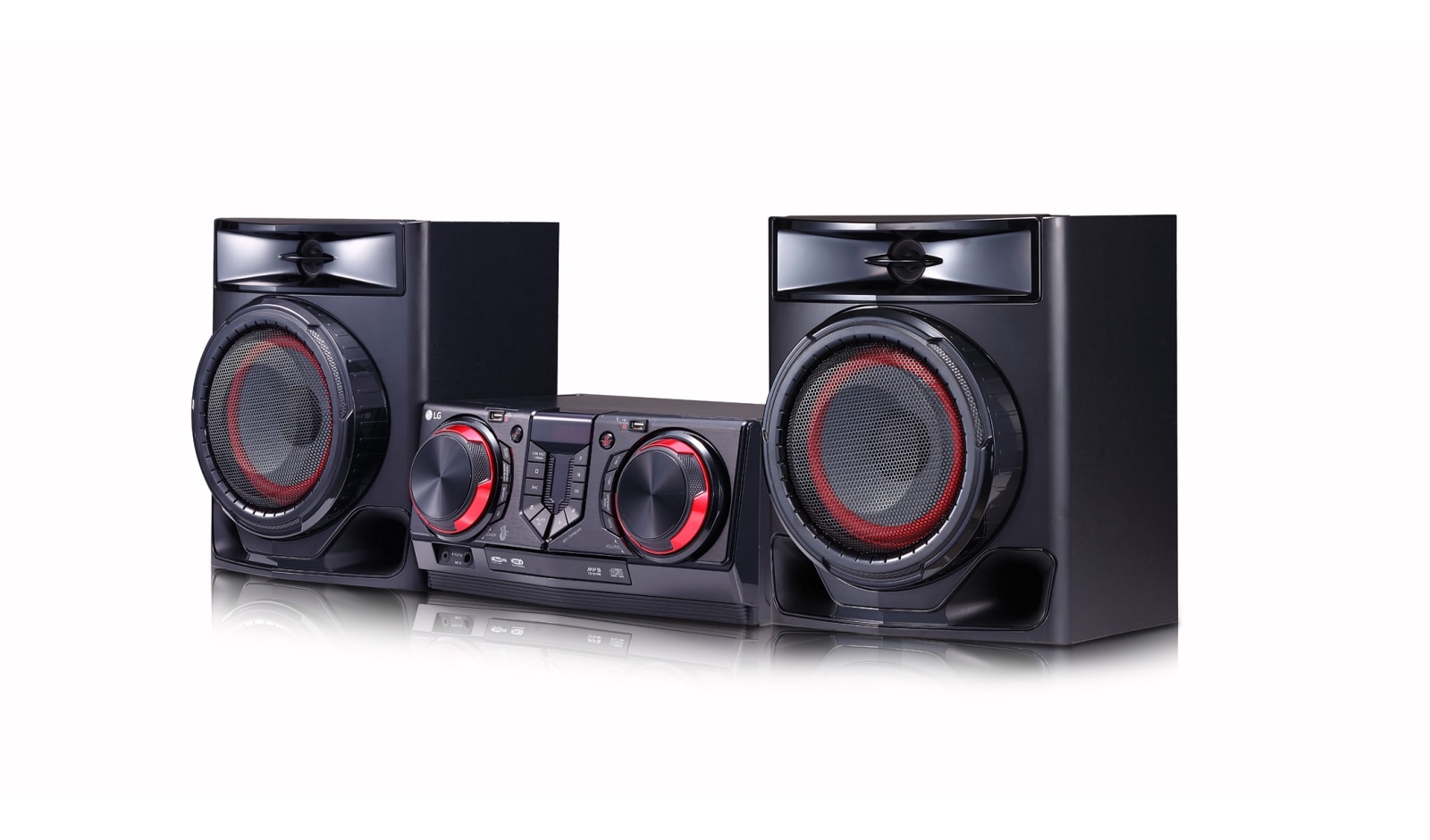 LG Minicomponente XBOOM CJ44 | 480W | 2.1ch | Funciones de karaoke | 2 puertos USB, CJ44