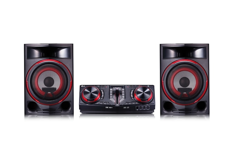 Vista frontal de LG XBOOM CJ87 Mini Componente 2350 Vatios - CD - USB - AM/FM - Karaoke CJ87