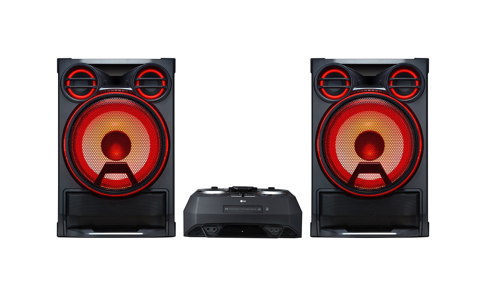 Vista frontal de Minicomponente XBOOM CK99 | Sistema de entretenimiento Hi-Fi de 5000 W con creador de karaoke CK99