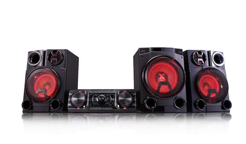 Vista frontal de LG XBOOM CM8460 Minicomponente de Alta Fidelidad, 2750W RMS, Auto Dj, Multi Bluetooth, TV Sound Syn. CM8460