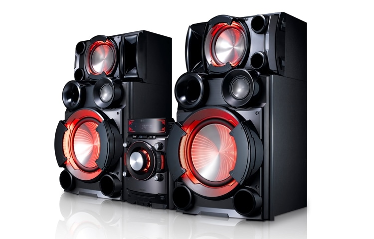 LG XBOOM CM9530 Mini componente con 2100W de potencia. Iluminación LED en todos los parlantes X-Metal Bass., CM9530