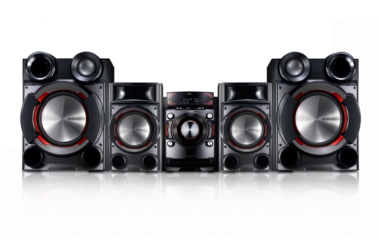 LG XBOOM CM9530 Mini componente con 2100W de potencia. Iluminación LED en todos los parlantes X-Metal Bass., CM9530