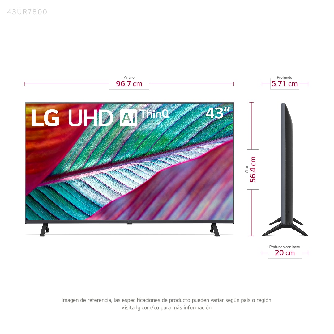 LG TV 43'', UHD 4K SMART TV, Ultra HD LED, Procesador α5, ThinQ™ AI, 4K HDR Activo, Entretenimiento sin limites