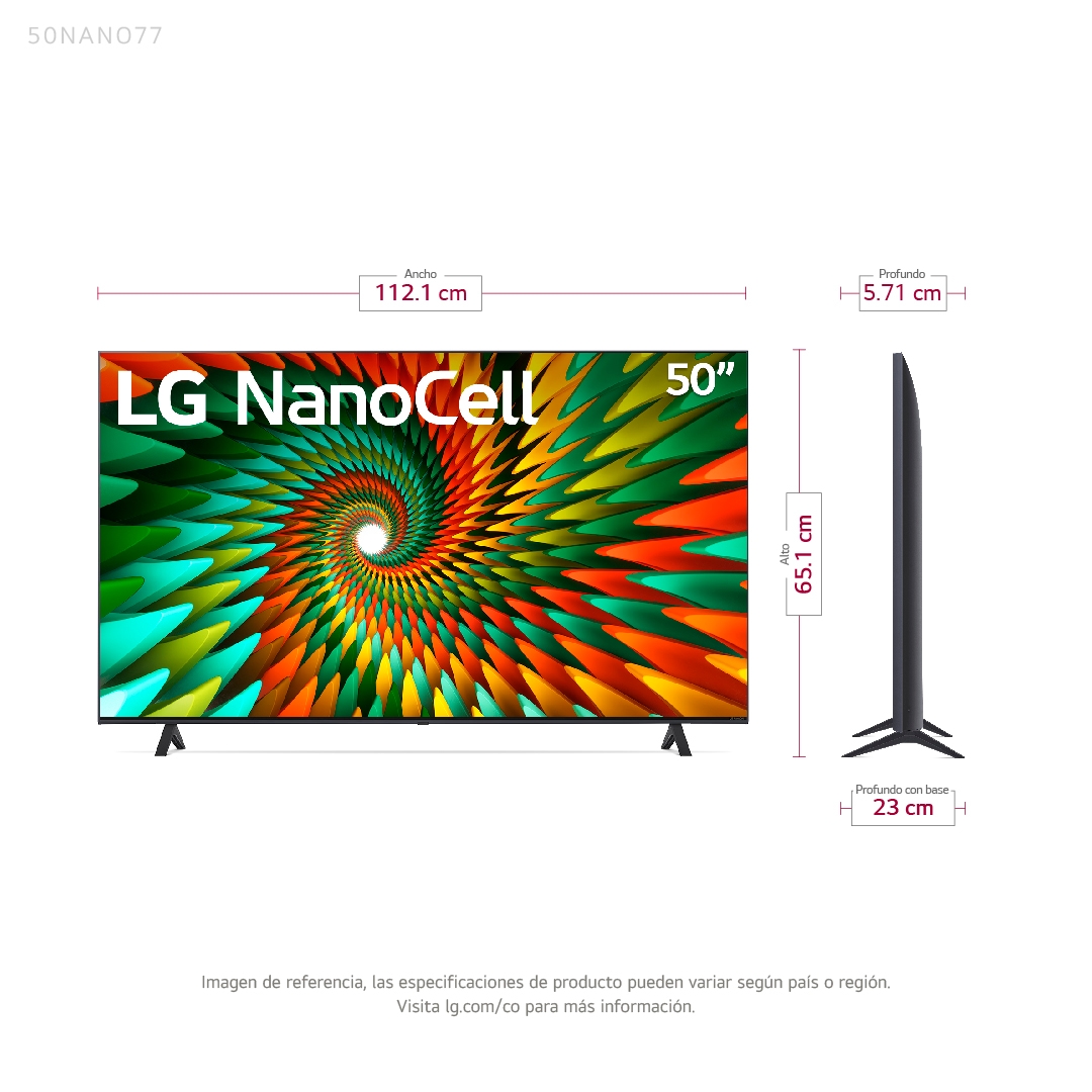 Pantalla LG 50 Pulgadas NanoCell ThinQ AI Smart TV 50NANO77SRA a