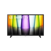 Vista frontal del televisor LG Full HD con una imagen de relleno y el logotipo del producto