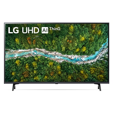 Vista frontal del televisor LG UHD