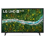 Vista frontal del televisor LG UHD