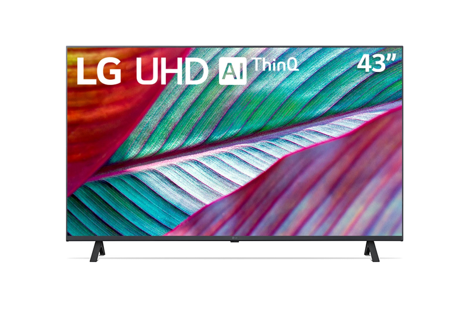 Vista frontal del televisor LG UHD