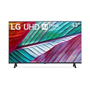 Vista frontal del televisor LG UHD