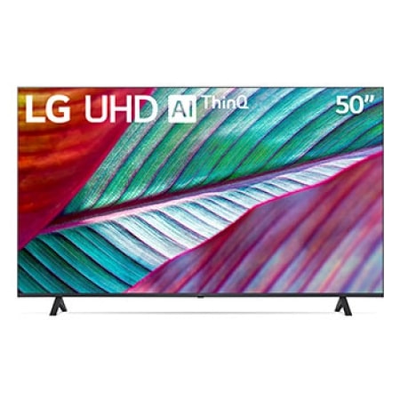 Vista frontal del televisor LG UHD