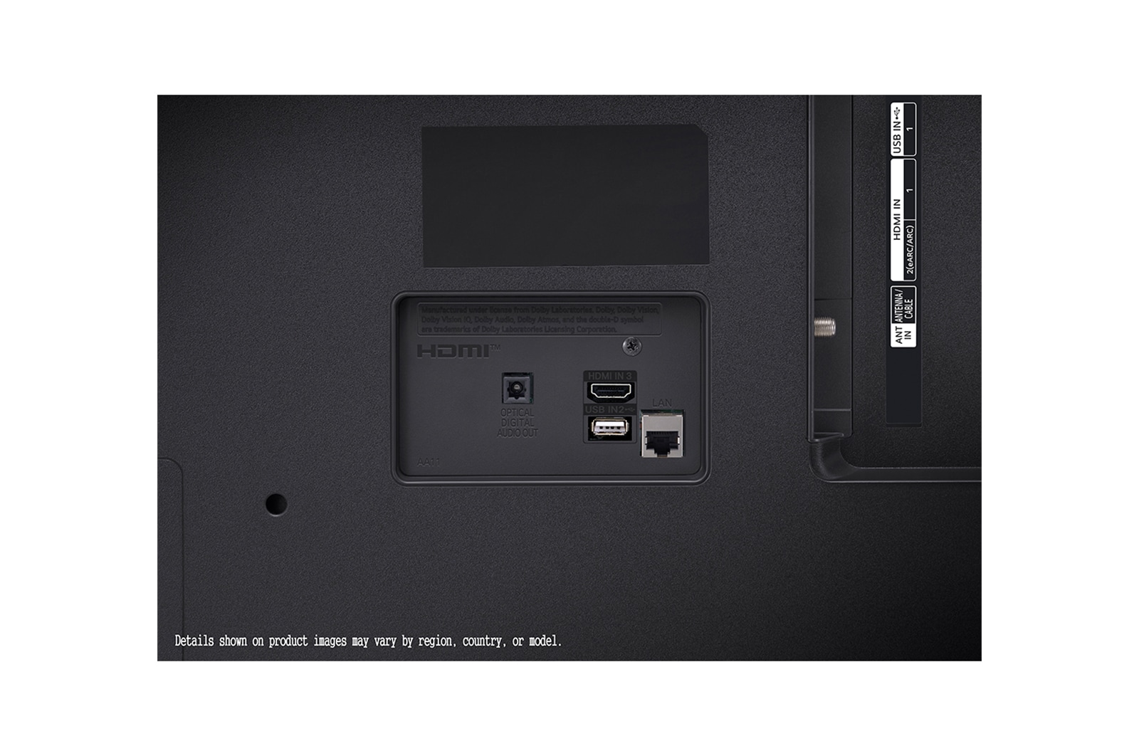 Vista trasera con conexiones Televisor LG 4k UHD