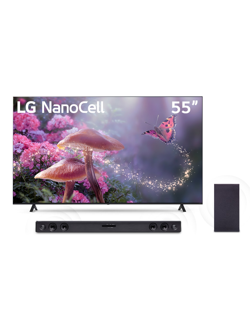 Combo TV LG 55" NanoCell Smart TV + LG Sound Bar SQC2 300W Bluetooth ...
