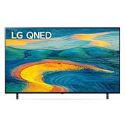 Vista frontal del televisor LG Full HD con una imagen de relleno y el logotipo del producto