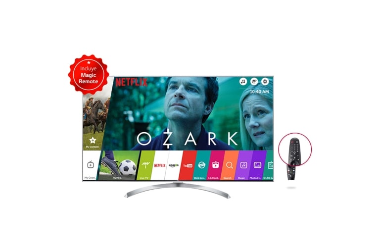Vista frontal de TELEVISOR SUPER UHD 4K - NanoCell DISPLAY - SMART TV -MULTI HDR CON DOLBY VISION Y SONIDO PREMIUM HARMAN KARDON 55SJ800T