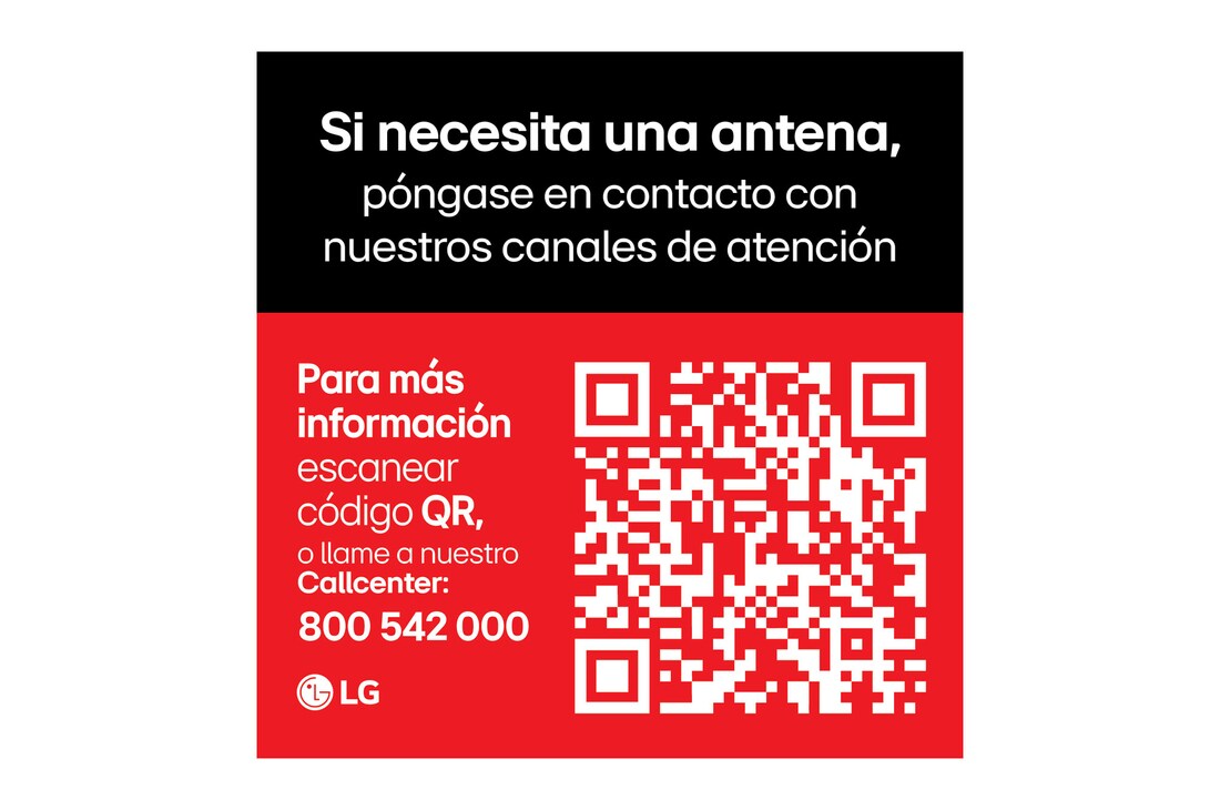 Si necesita una antena, póngase en contacto con nuestros canales de atención