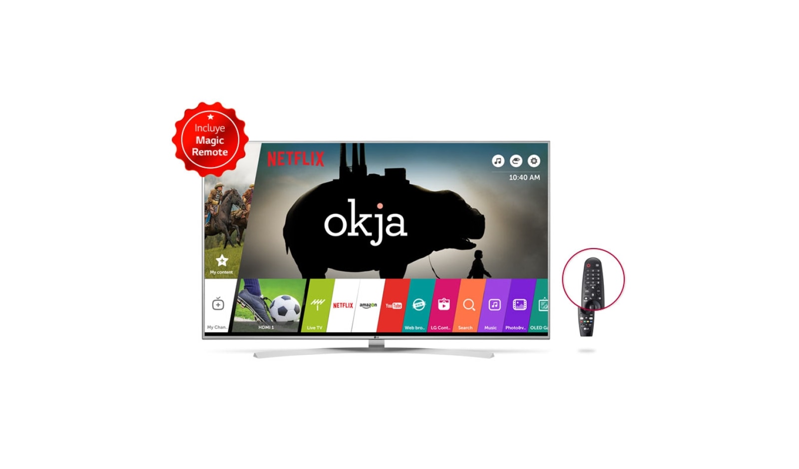 Vista frontal de TV 55 &#34; UHD 4K - HDR DOLBY VISION con webOS 3.0. 55UH765