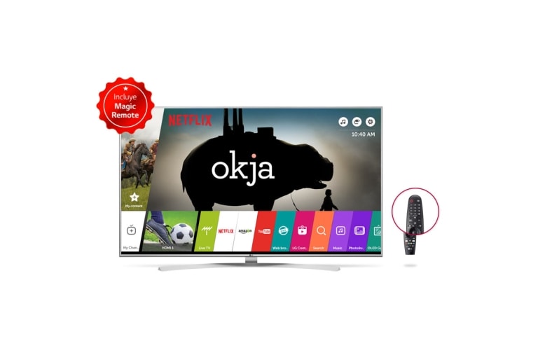 Vista frontal de TV 55 &#34; UHD 4K - HDR DOLBY VISION con webOS 3.0. 55UH765