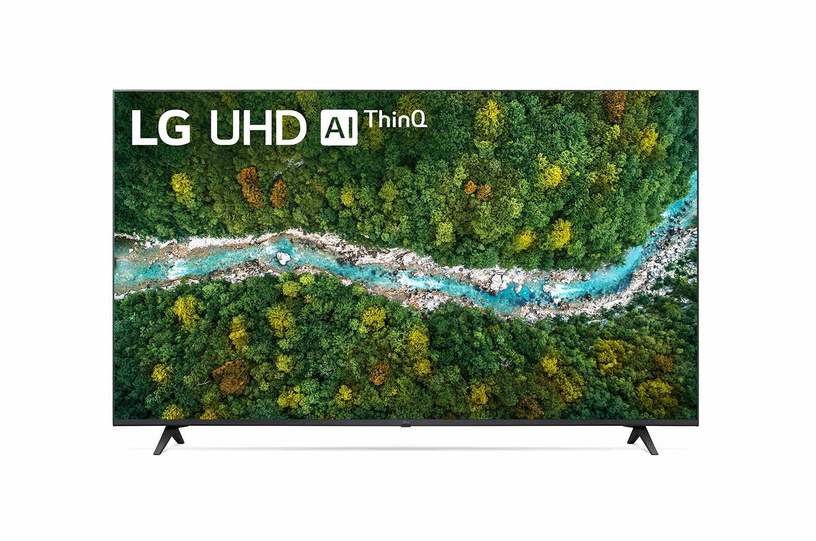Vista frontal del televisor LG UHD