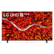 Vista frontal del televisor LG UHD