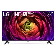 Vista frontal del televisor LG UHD