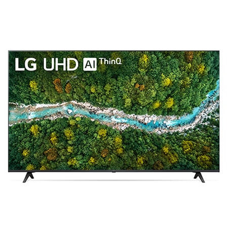 vista frontal del televisor LG UHD