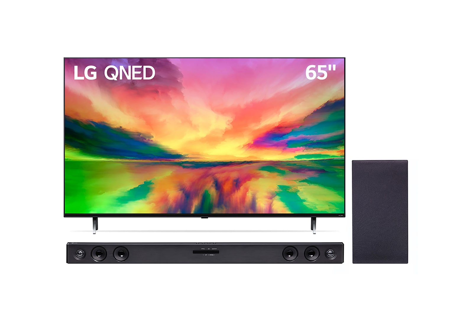 Televisor LG QNED de 65 pulgadas modelo 80SRA, con diseño elegante y tecnología de imagen avanzada, que ofrece colores vibrantes y contraste superior para disfrutar de una experiencia visual envolvente.
