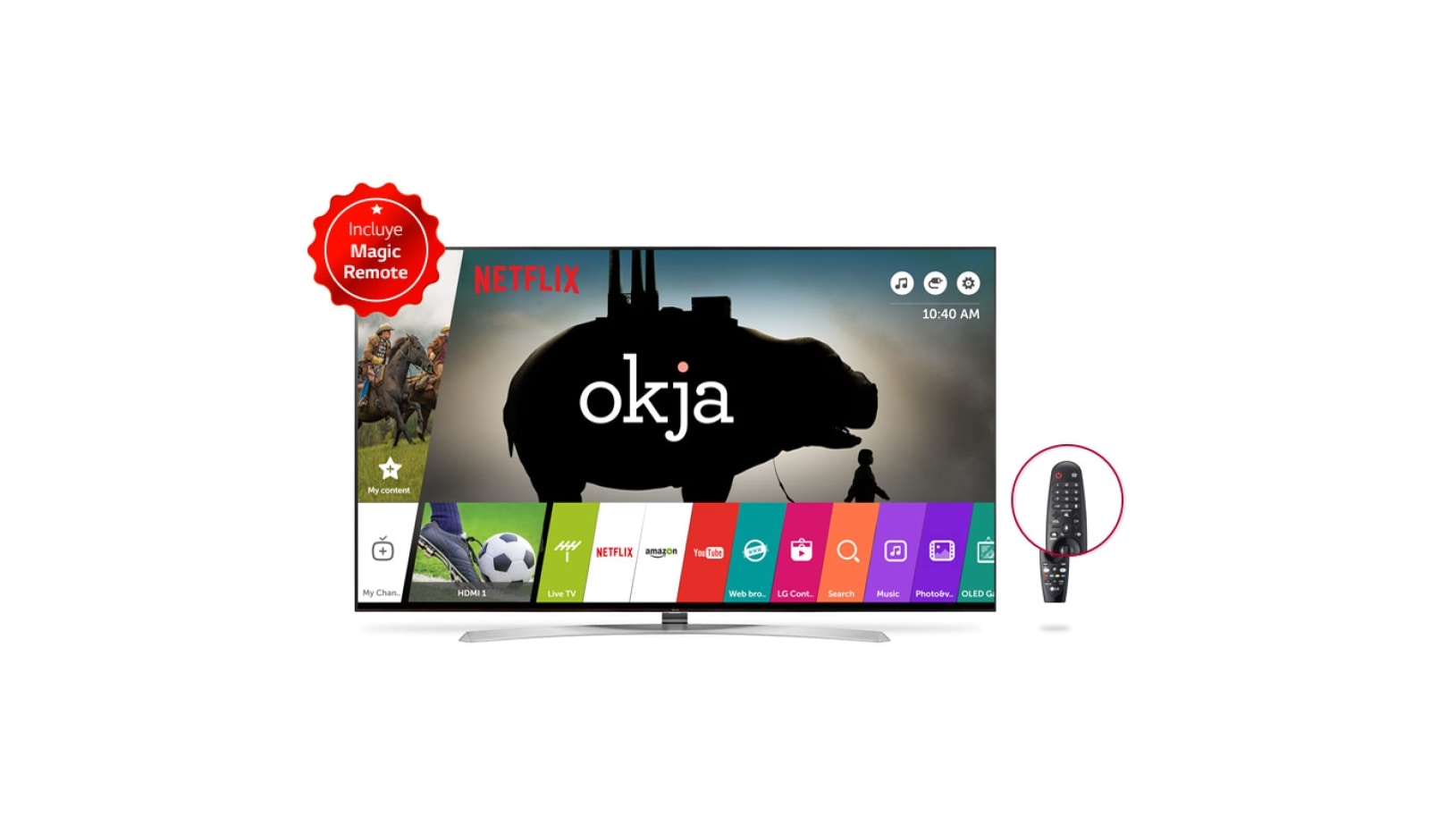 Vista frontal de Televisor SUPER UHD 4K 65 &#34;- NanoCell DISPLAY -  Multi HDR (HDR 10 &#43; Premium Dolby Vision) - Sonido Premium Harman Kardon- SMART TV 65SJ950T