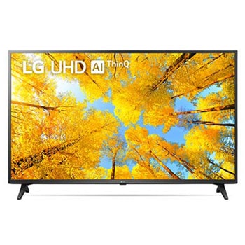 Vista frontal del televisor LG Full HD con una imagen de relleno y el logotipo del producto