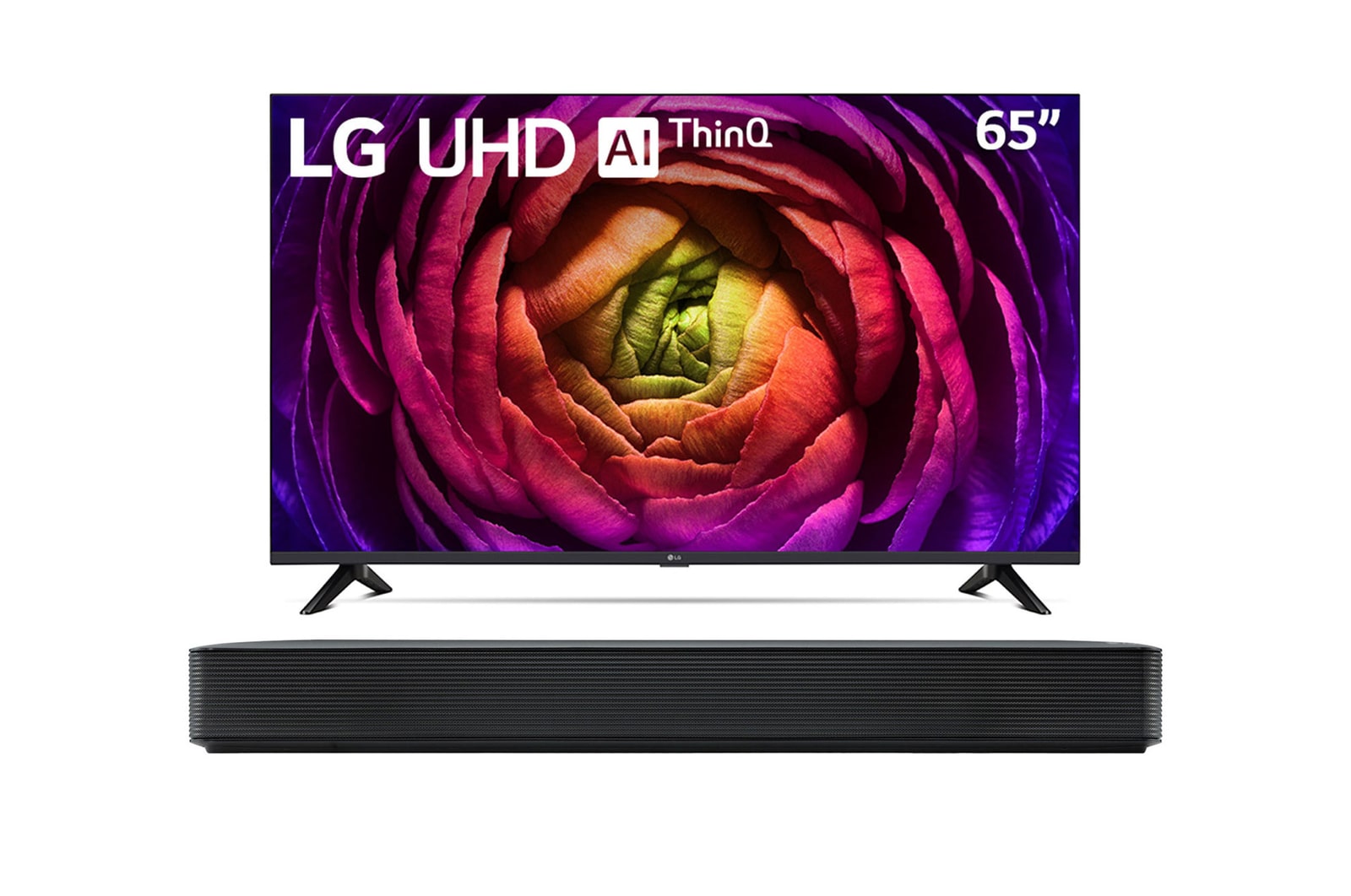 A front view of the LG UHD TV with infill image 