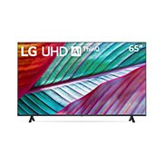 Vista frontal TV LG UHD AI 65", incluye Magic Remote