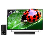 LG Combo TV LG 75" QNED MiniLED 4K | Procesador inteligente | Smart tv webOS | Magic Remote | Dolby + Sound Bar LG SNH5 | 600W | Dolby ATMOS, 75QNED85SRA-SNH5