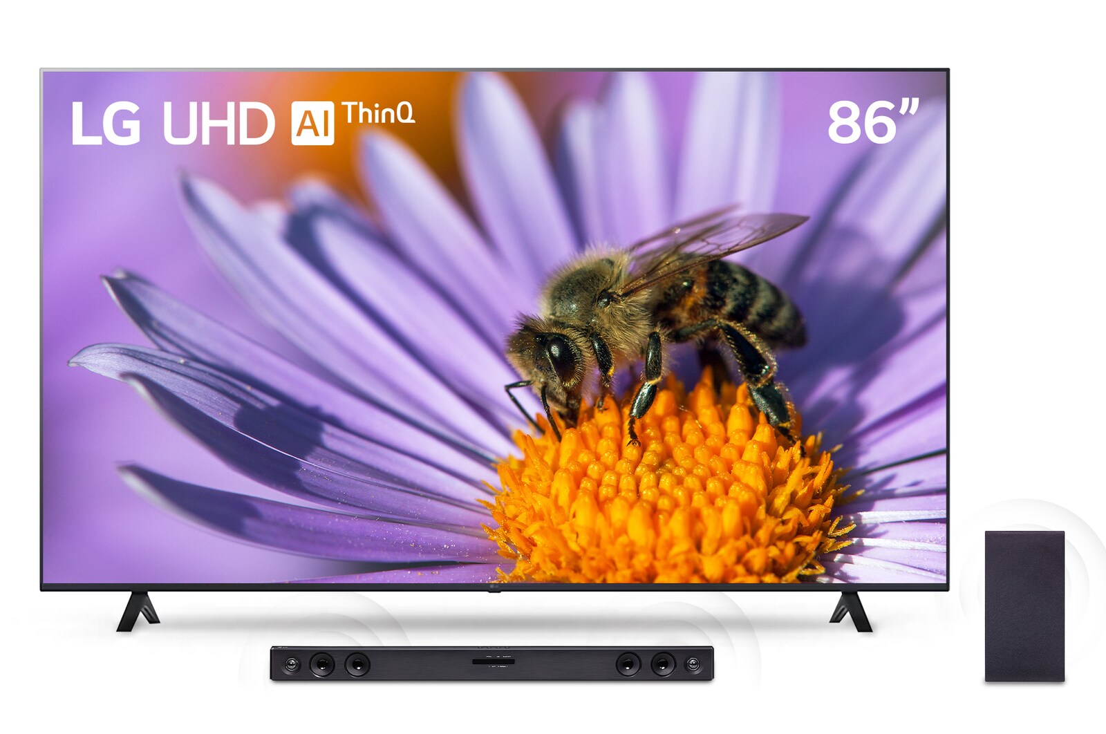 Vista frontal de la 86UR8750PSA y unos SQC2