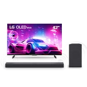 Vista frontal de la OLED42C3PSAy unos SC9S