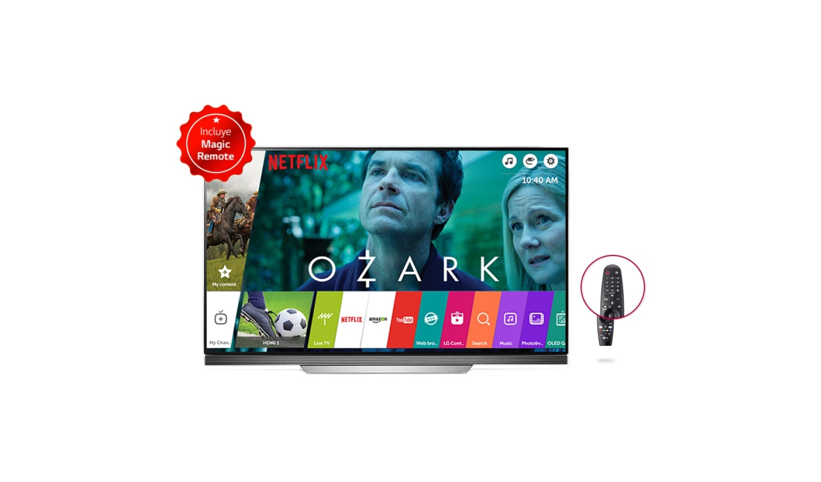 Vista frontal de OLED 4K - Multi HDR - Sonido Premium Dolby Atmos - SMART TV OLED65E7T