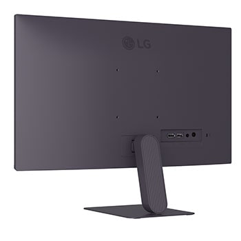 Vista frontal del monitor con la base ajustada hacia abajo