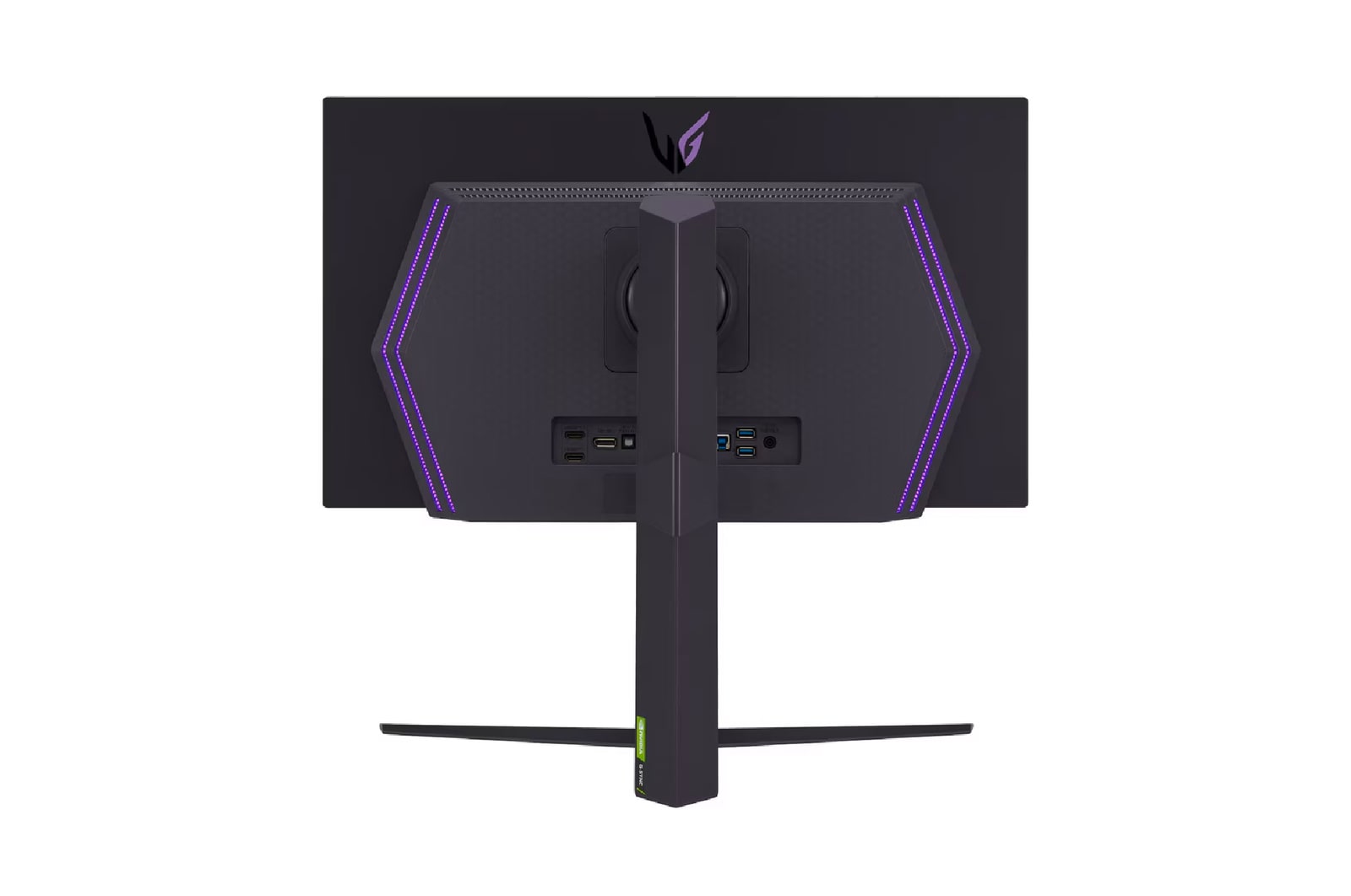 side view with monitor height moving down with lights off