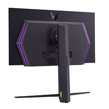 backview with monitor height moving down with lights on